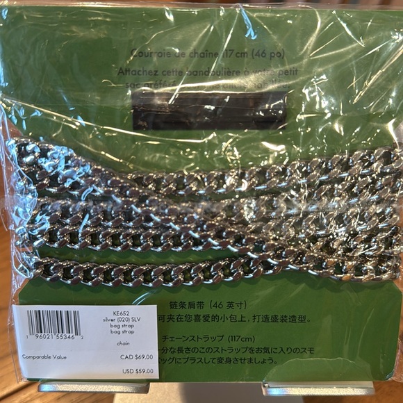 KATE SPADE SILVER CROSSBODY CHAIN. NWT - Picture 2 of 3